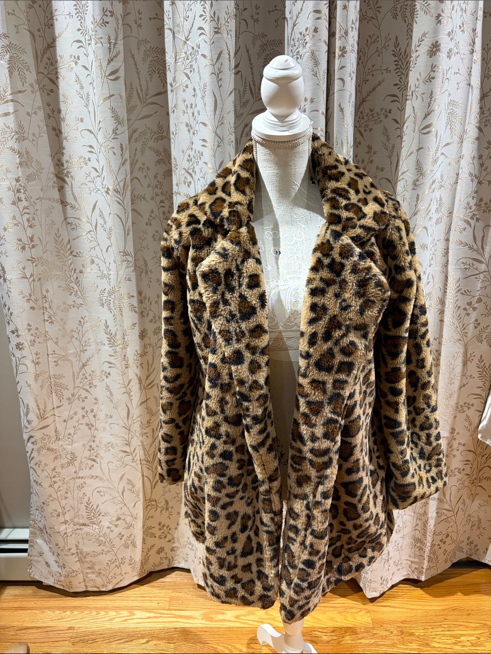 Leopard Faux Fur Coat - Women's Animal Print Jacket